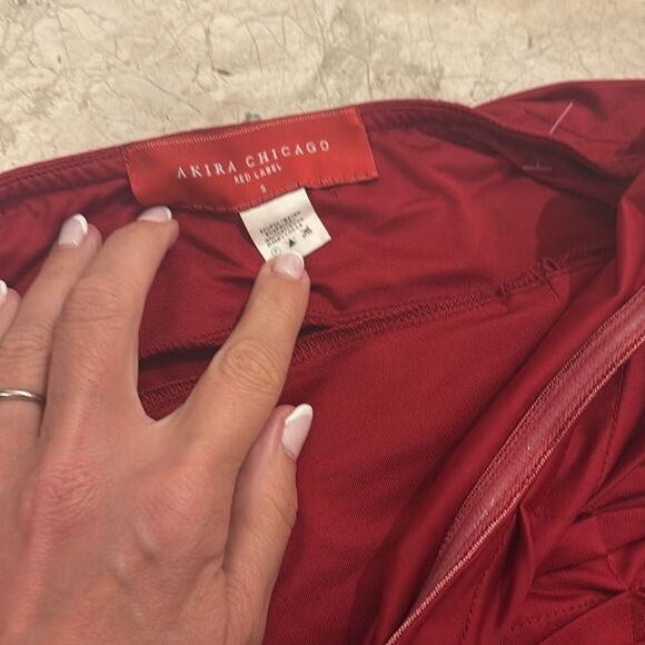 Red AKIRA bodycon dress sz Small - Picture 3 of 4